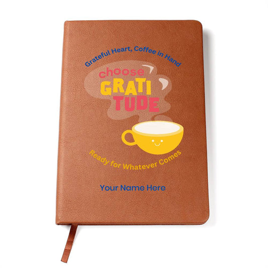 Graphic Leather Journal – Personalized Gratitude Notebook