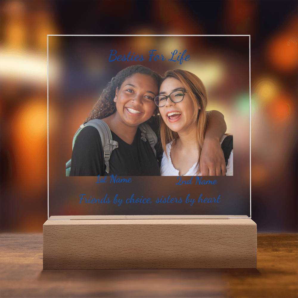 Acrylic Square Plaque-Personalized Besties