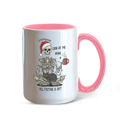 7 Colors Accent Mugs-Personalized Christmas Skeleton (1)