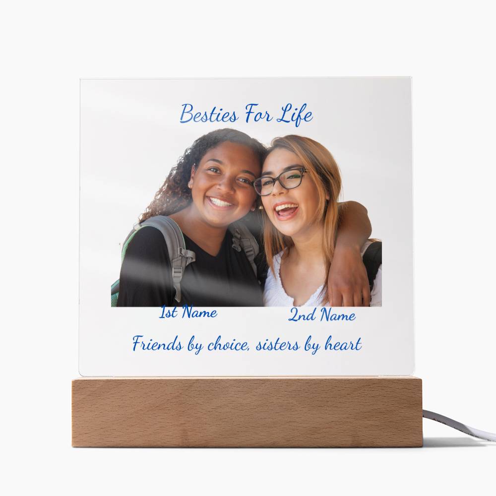 Acrylic Square Plaque-Personalized Besties