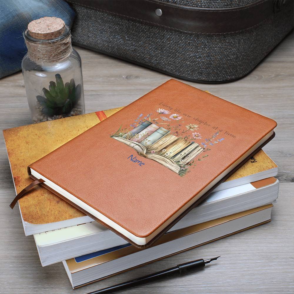 Graphic Leather Journal-Personalized notebook- One Chapter