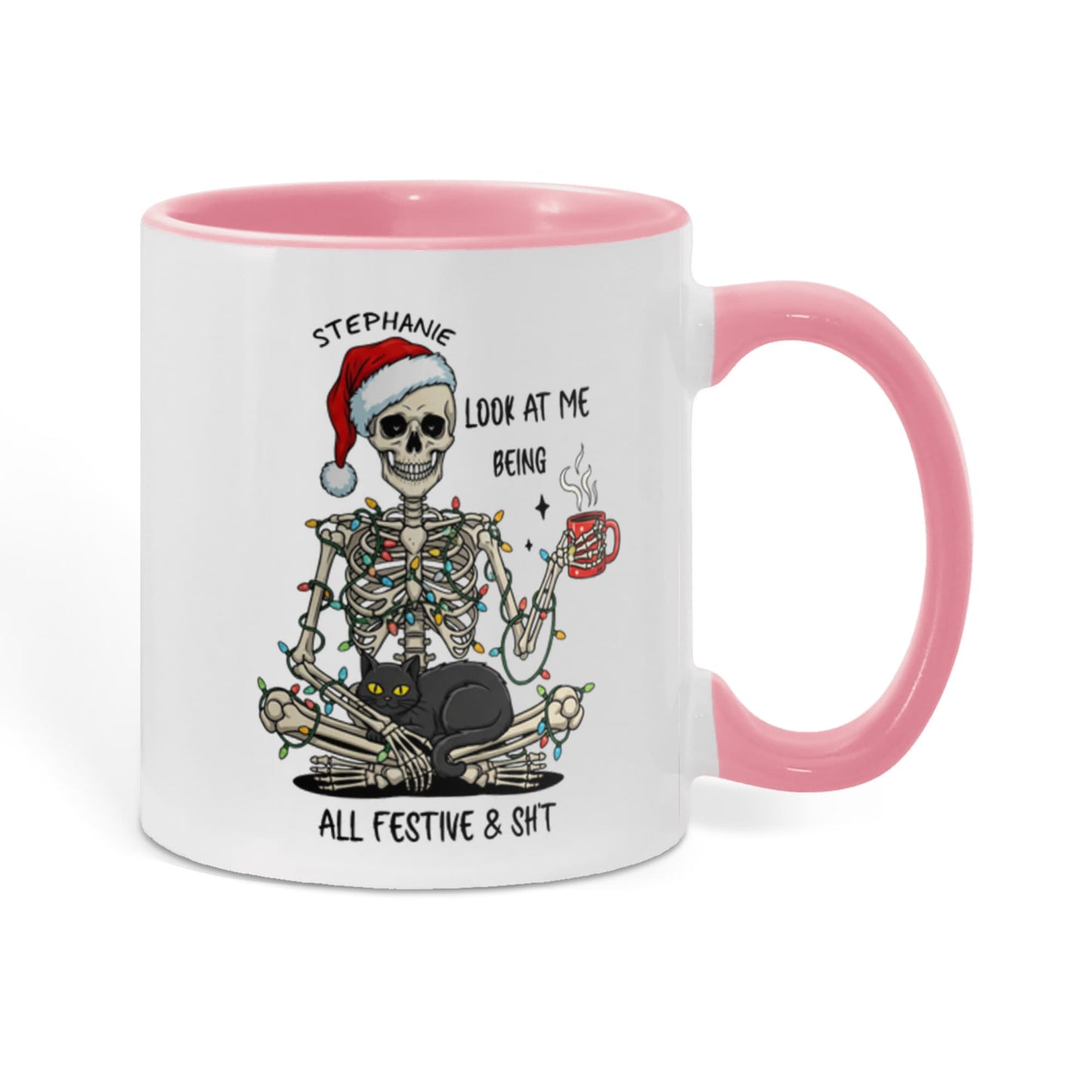 7 Colors Accent Mugs-Personalized Christmas Skeleton (1)
