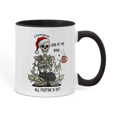 7 Colors Accent Mugs-Personalized Christmas Skeleton (1)