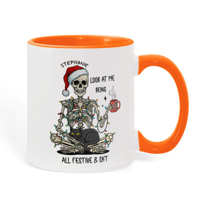 7 Colors Accent Mugs-Personalized Christmas Skeleton (1)