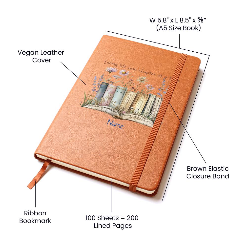 Graphic Leather Journal-Personalized notebook- One Chapter