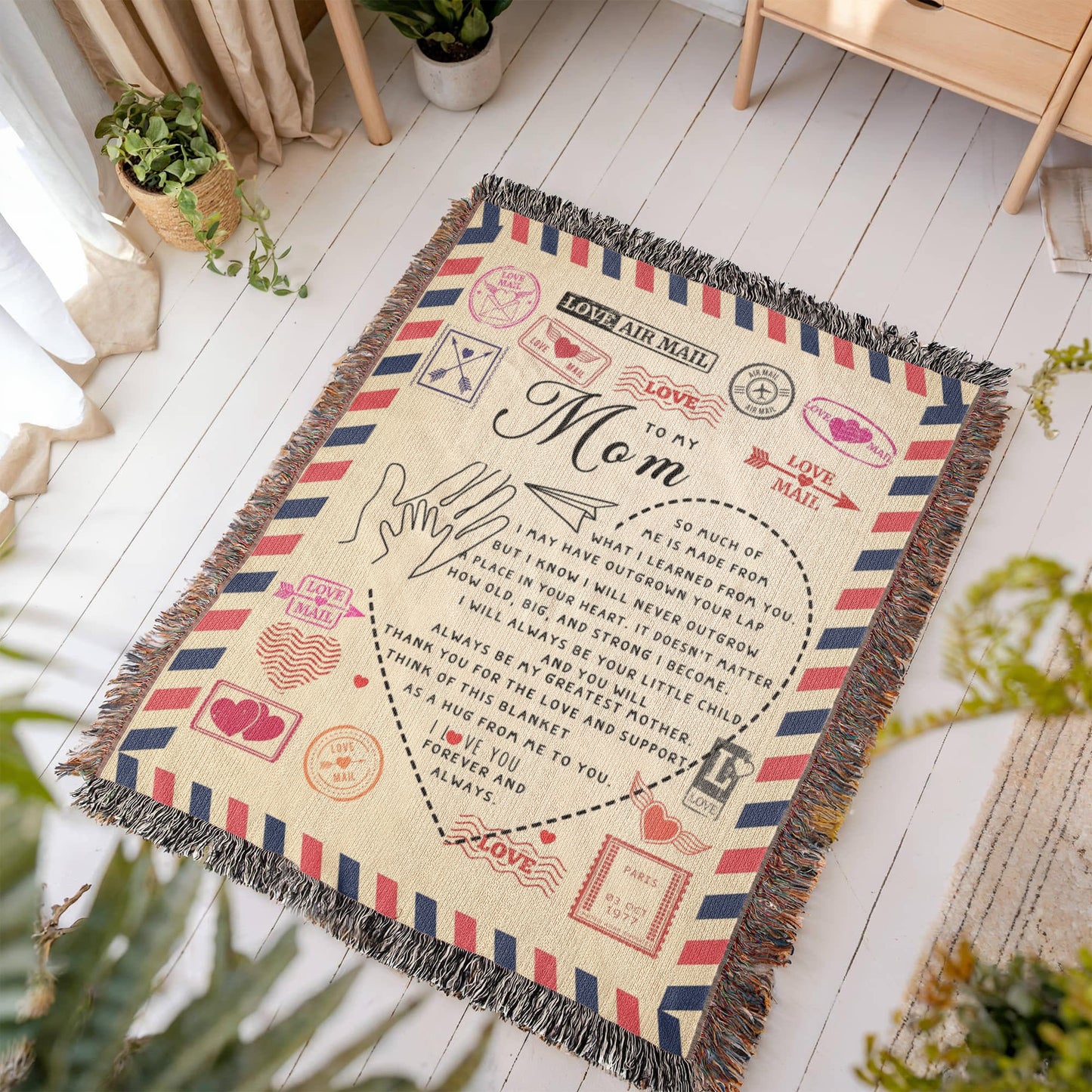 Heirloom Woven Blanket – To Mom – Artwork Gift