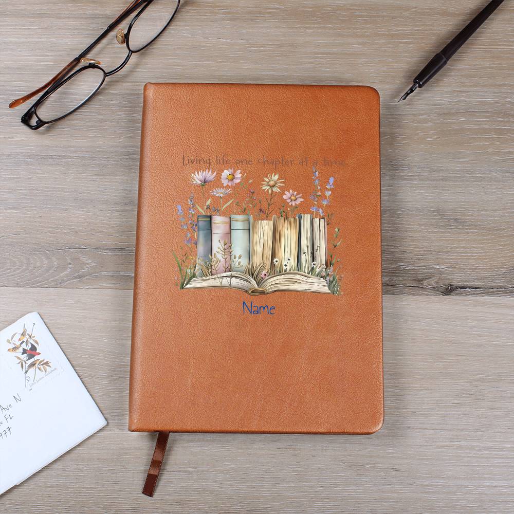 Graphic Leather Journal-Personalized notebook- One Chapter