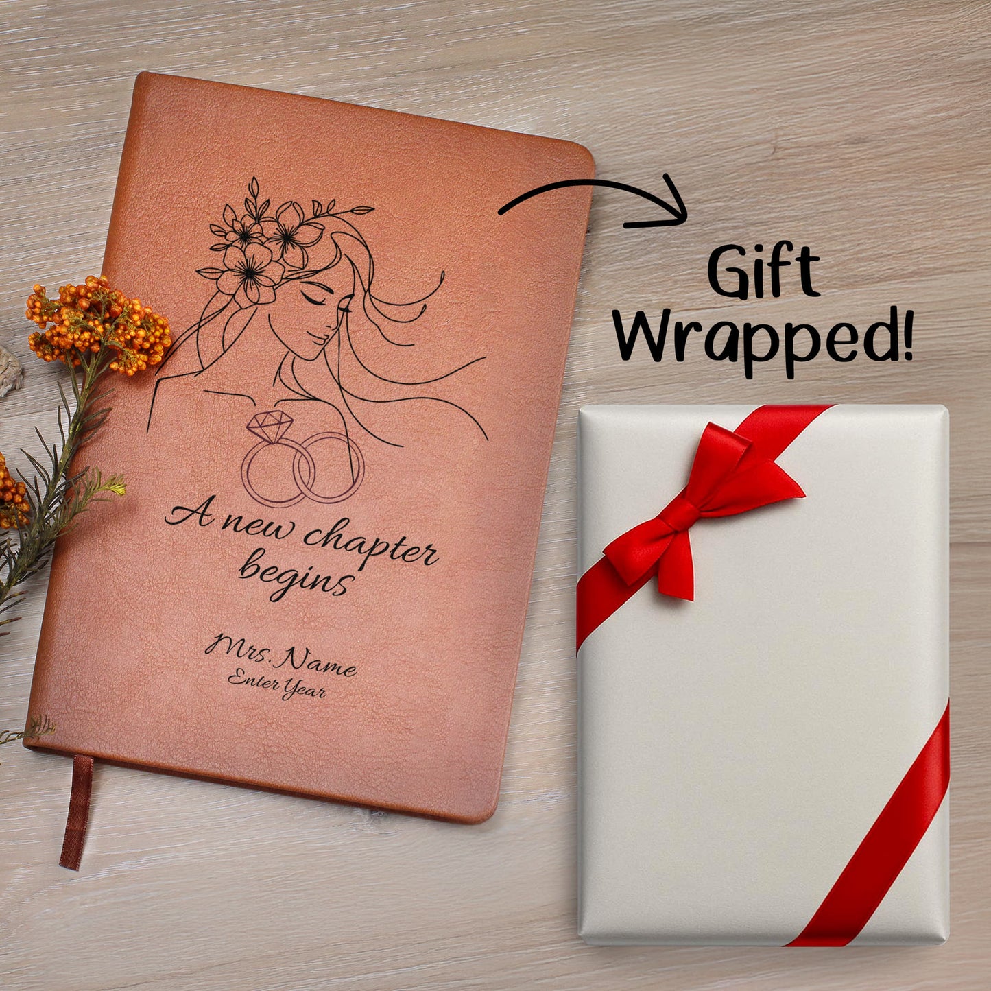 Graphic Journal with Free Gift Wrap-Wedding