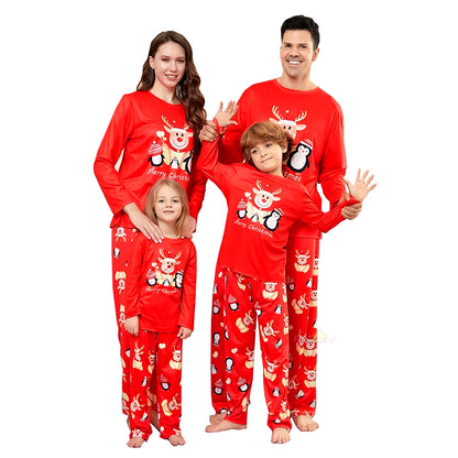 Christmas Family Outfits Matching Pajamas Set Adult Mom Dad Kids Clothes 2 Pieces Suit Baby Romper Xmas Family Look