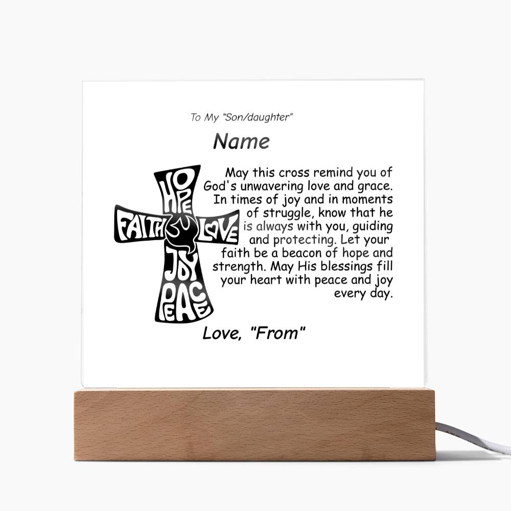 Acrylic Square Plaque-Personalized Religious quote