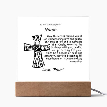 Acrylic Square Plaque-Personalized Religious quote