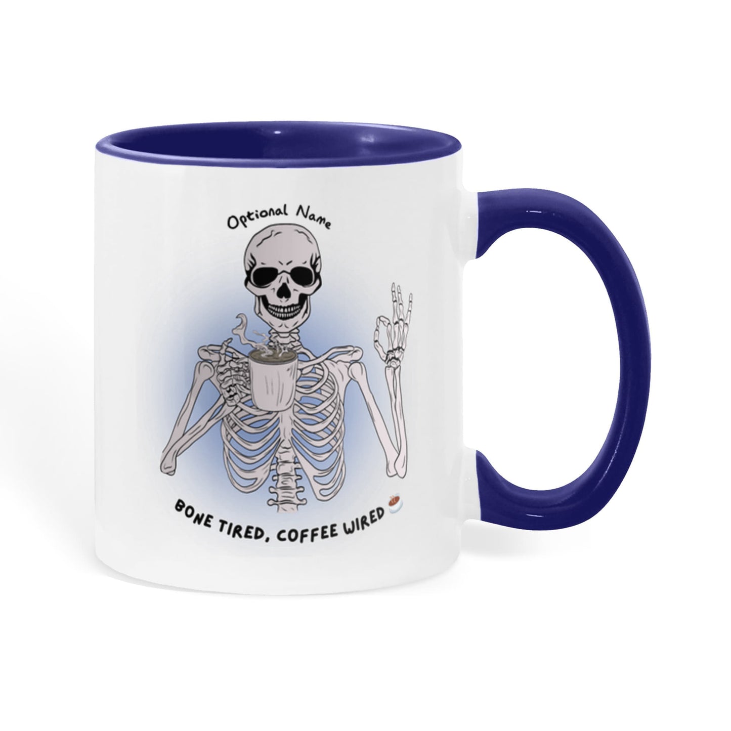 7 Colors Accent Mugs-Personalized Skeleton Coffee Addict Mug