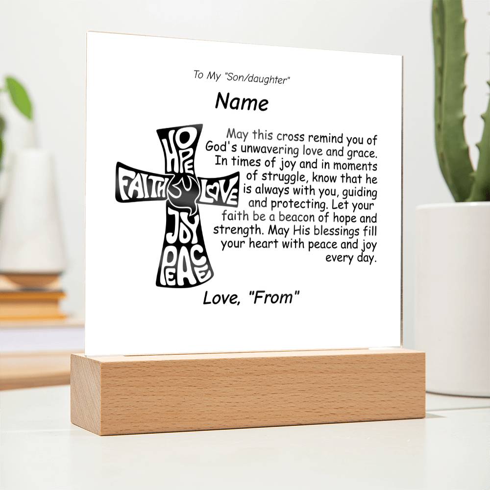 Acrylic Square Plaque-Personalized Religious quote