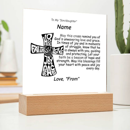 Acrylic Square Plaque-Personalized Religious quote