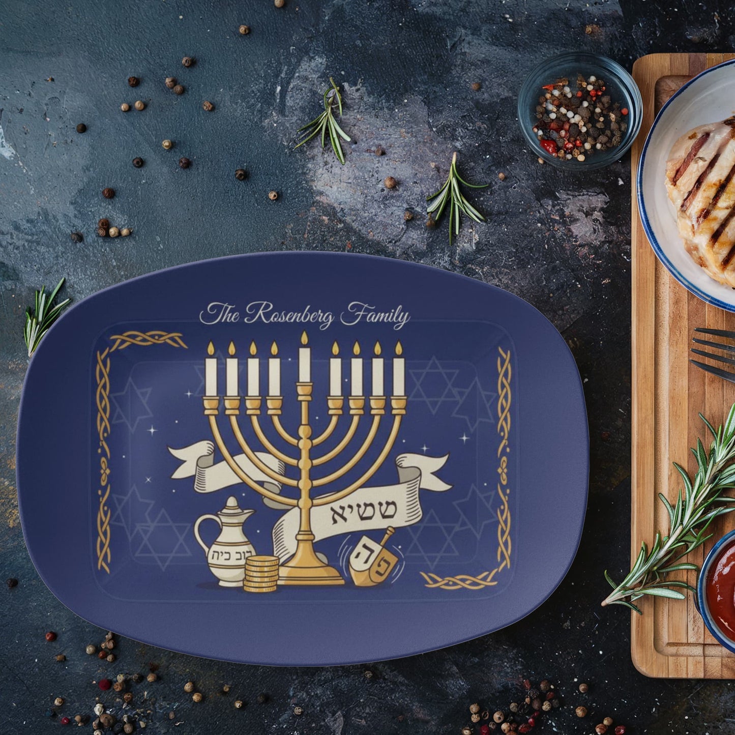 10”x14” Platter-Personalized Hanukkah Holiday (16)