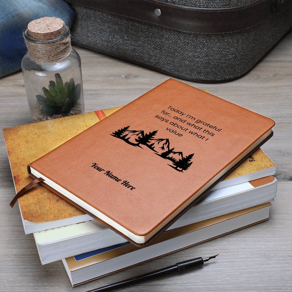 Graphic Leather Journal-Personalized Self Discovery