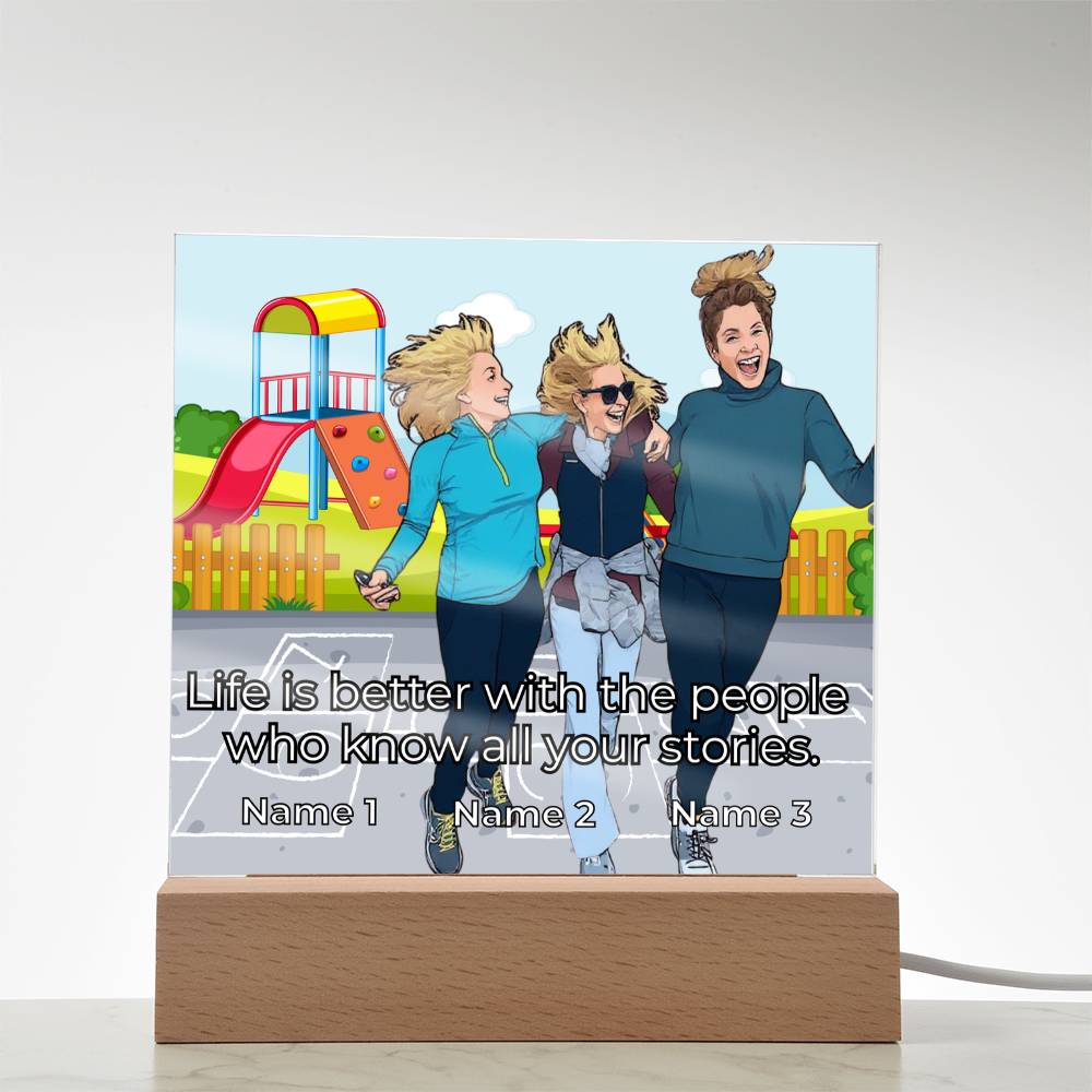 Acrylic Plaque – Personalized Best Friends – Transform Your Photo into Cartoon Style