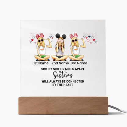 Acrylic Square Plaque-Personalized Besties Sisters