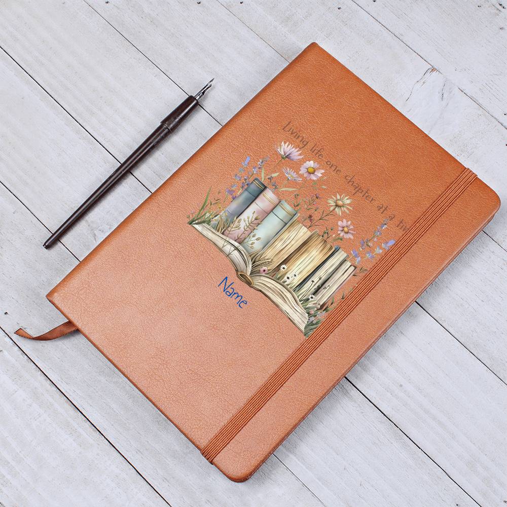 Graphic Leather Journal-Personalized notebook- One Chapter
