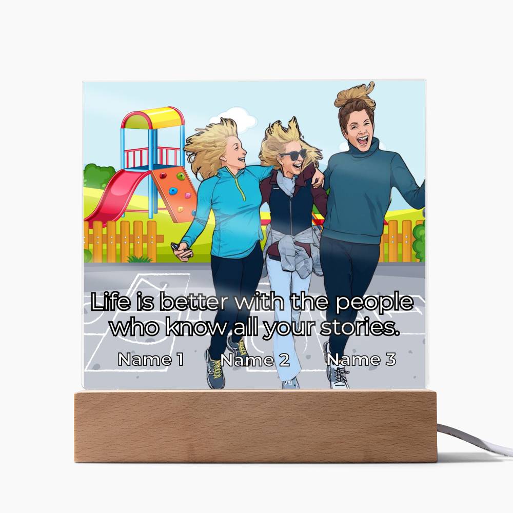 Acrylic Plaque – Personalized Best Friends – Transform Your Photo into Cartoon Style
