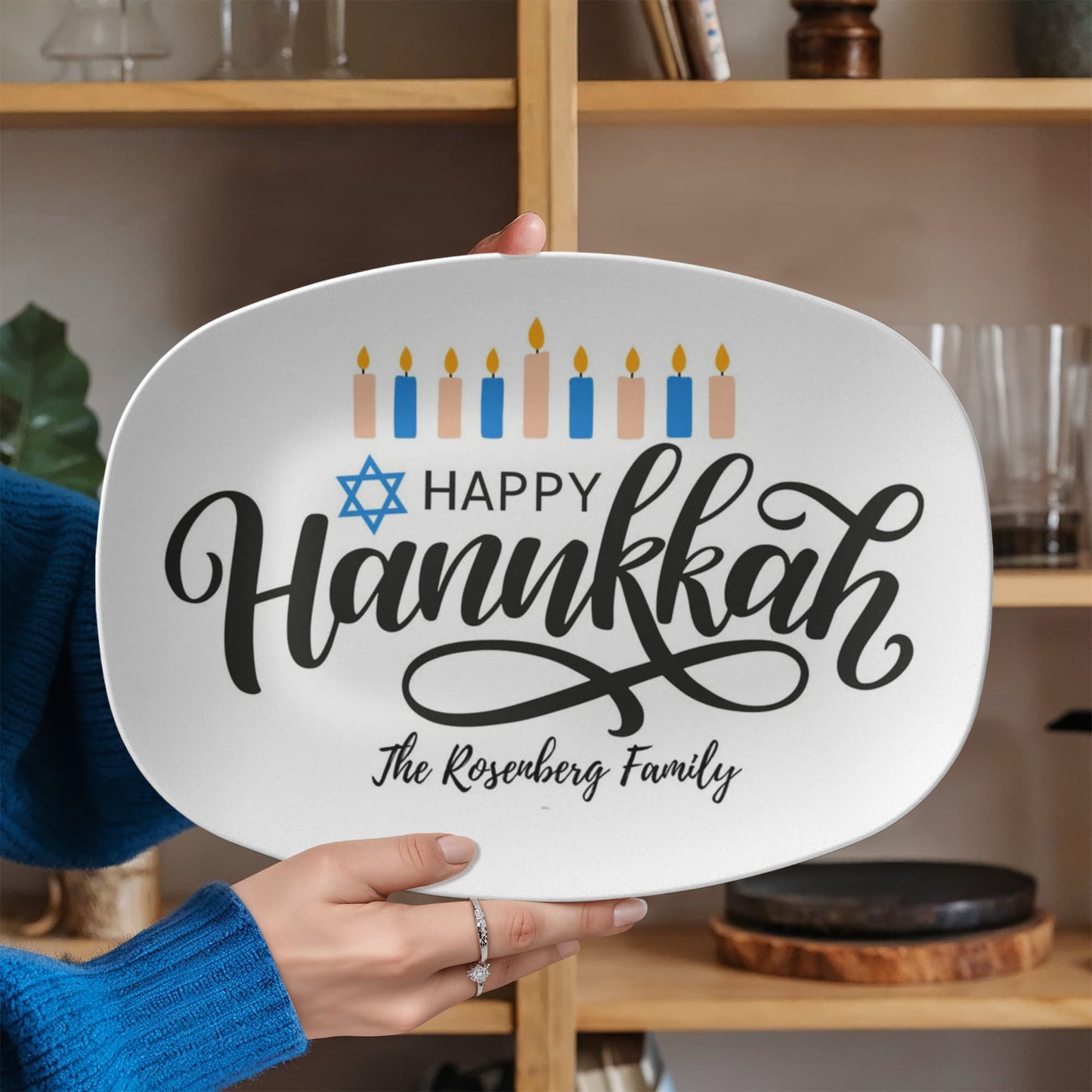 10”x14” Platter-Personalized Hanukkah Holiday