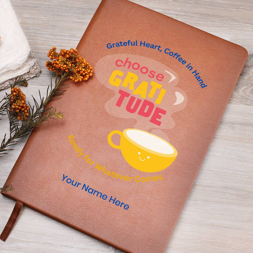 Graphic Leather Journal – Personalized Gratitude Notebook