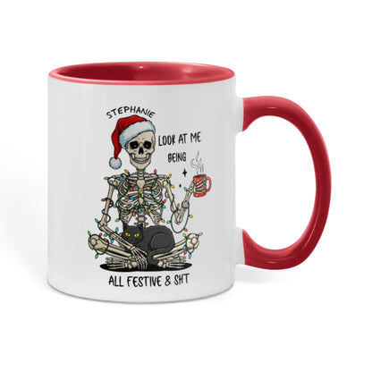 7 Colors Accent Mugs-Personalized Christmas Skeleton (1)