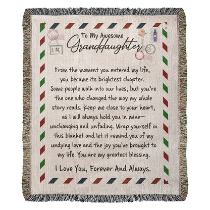 Artwork Heirloom Woven Blanket-Granddaughter