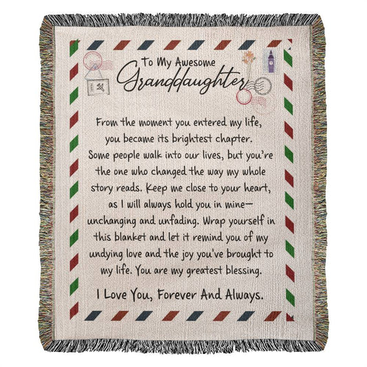 Artwork Heirloom Woven Blanket-Granddaughter