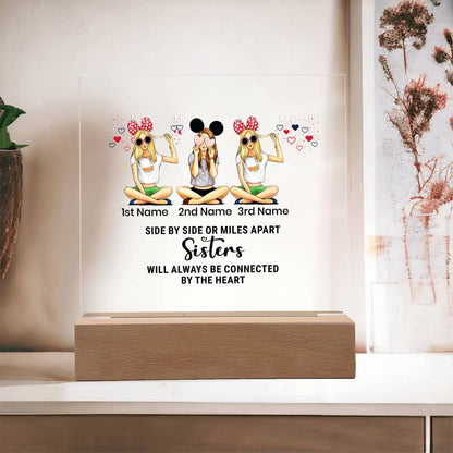 Acrylic Square Plaque-Personalized Besties Sisters