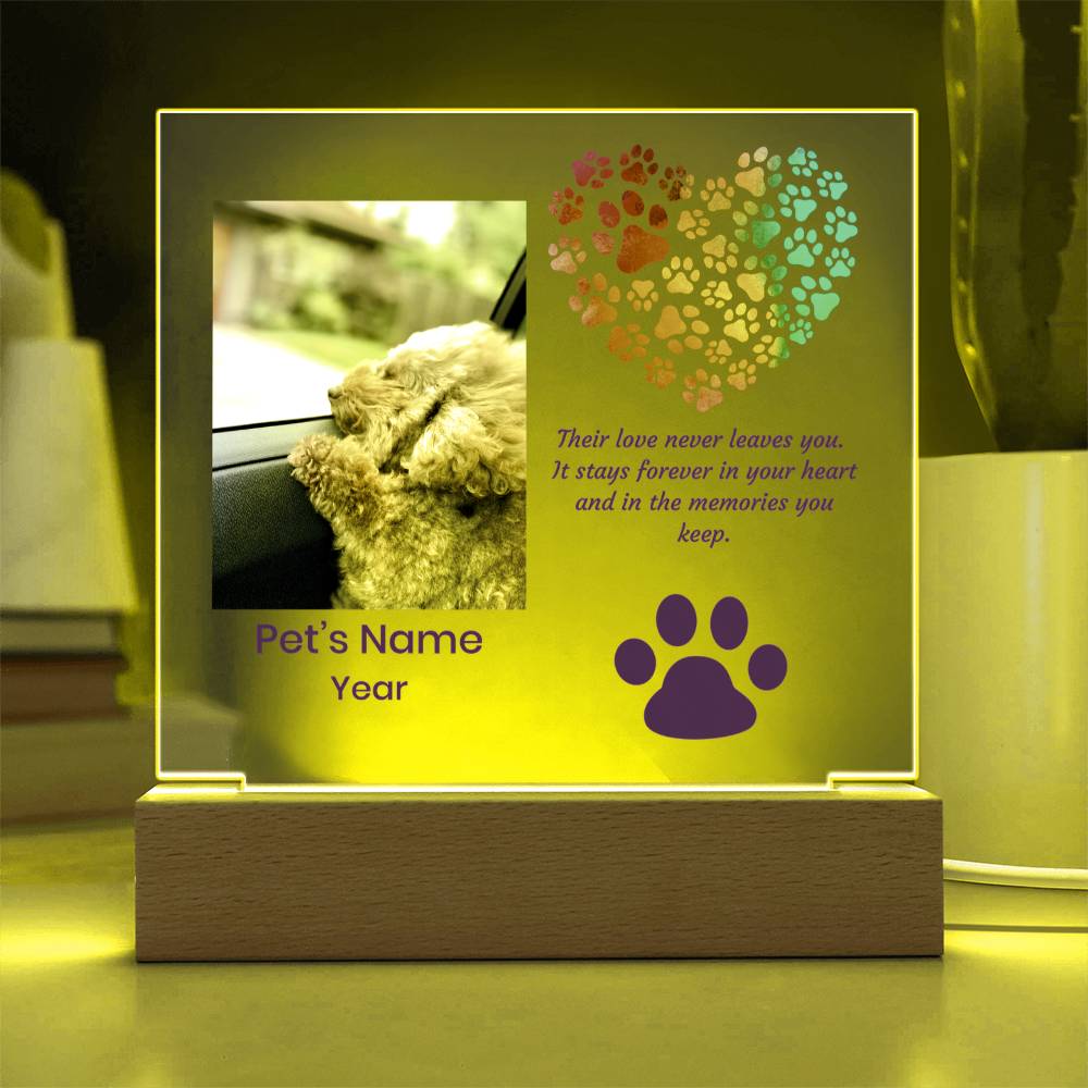 Acrylic Square Plaque- Pet Personalized Memorial