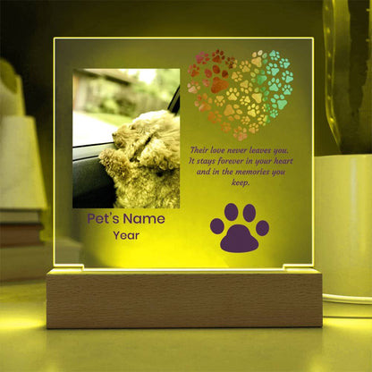 Acrylic Square Plaque- Pet Personalized Memorial