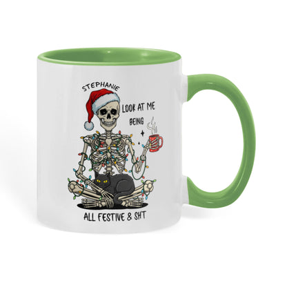 7 Colors Accent Mugs-Personalized Christmas Skeleton (1)