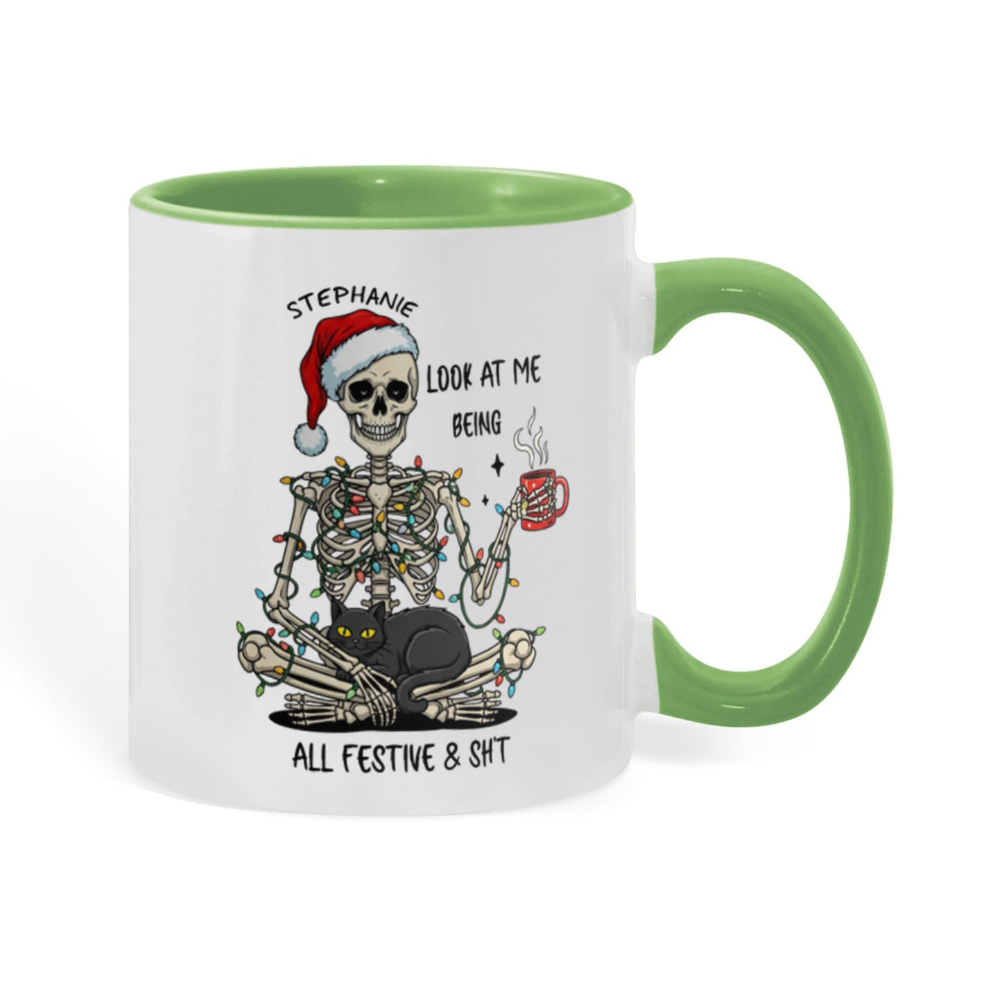 7 Colors Accent Mugs-Personalized Christmas Skeleton (1)