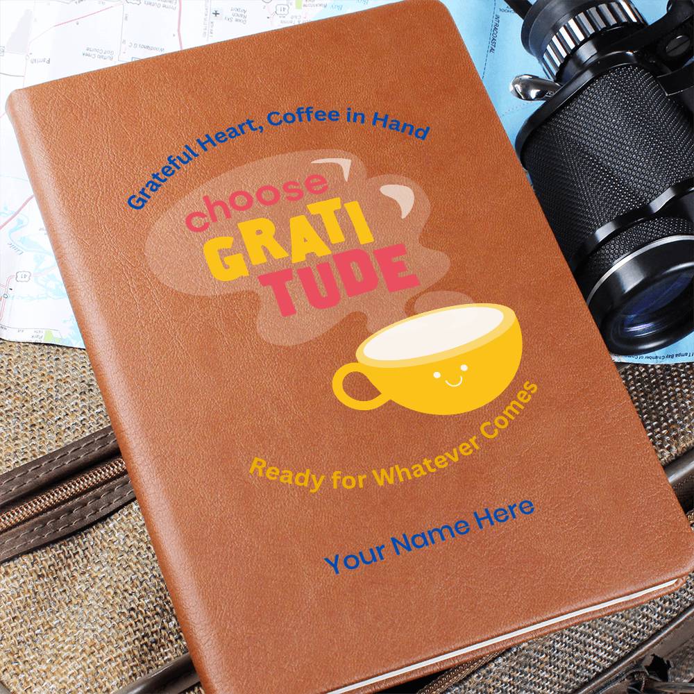 Graphic Leather Journal – Personalized Gratitude Notebook
