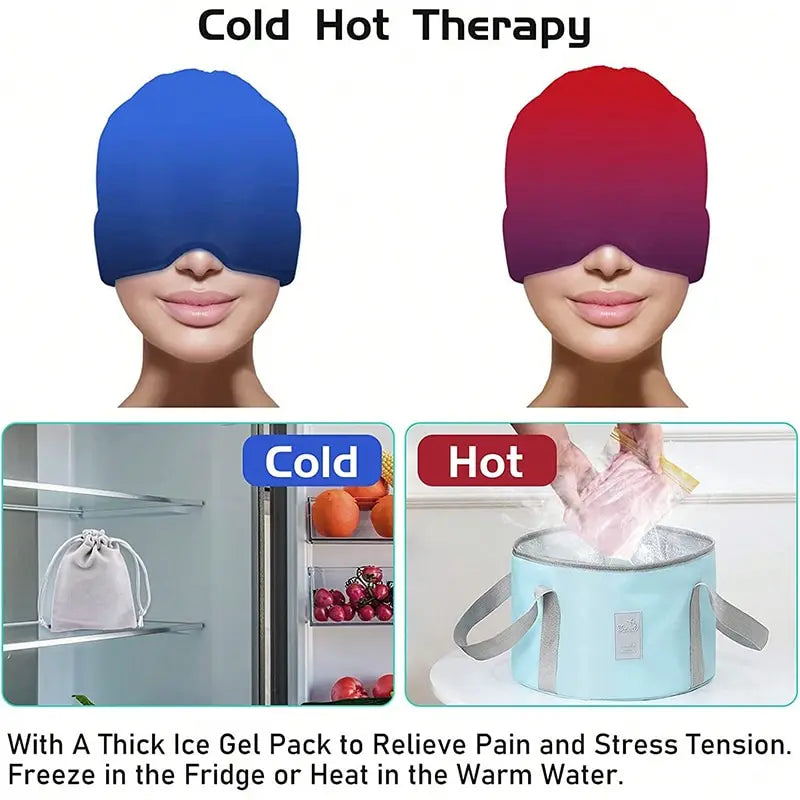 Gel Ice Headache Migraine Relief Hat  