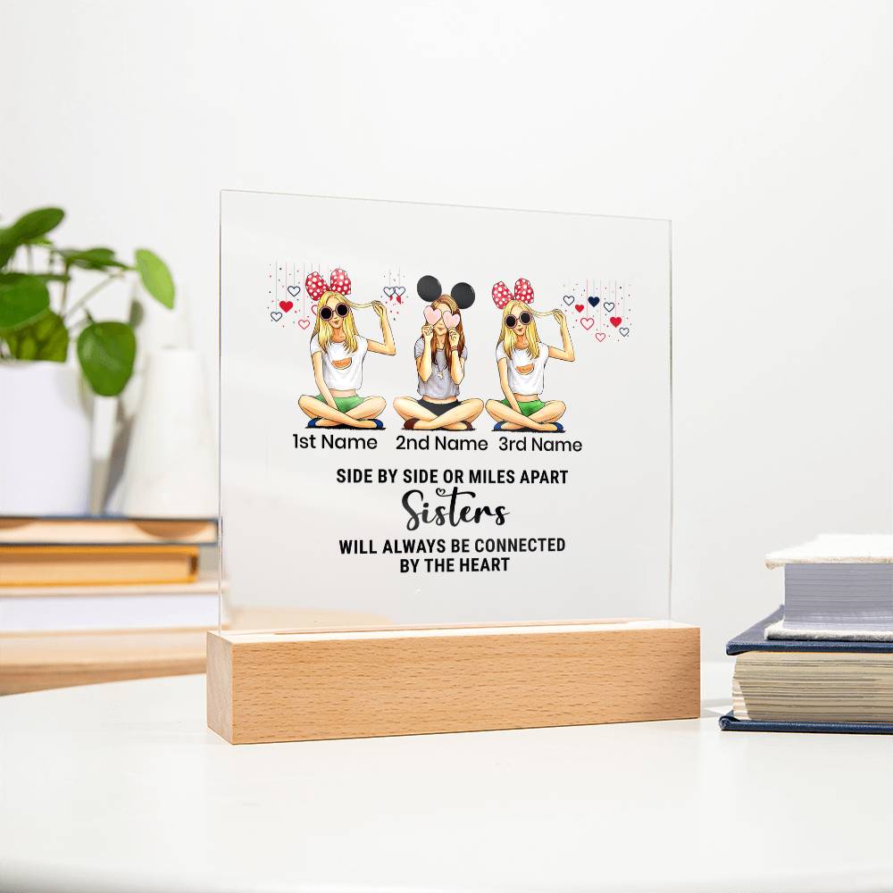 Acrylic Square Plaque-Personalized Besties Sisters