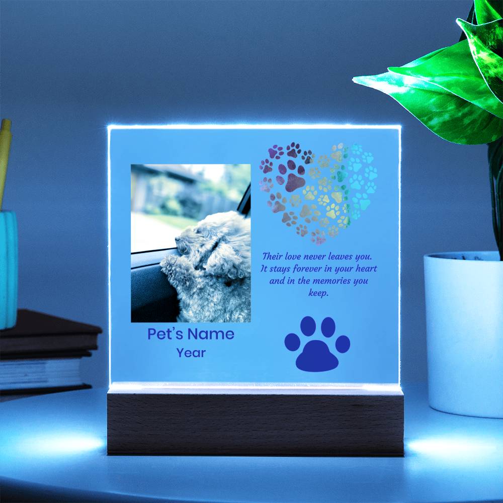 Acrylic Square Plaque- Pet Personalized Memorial