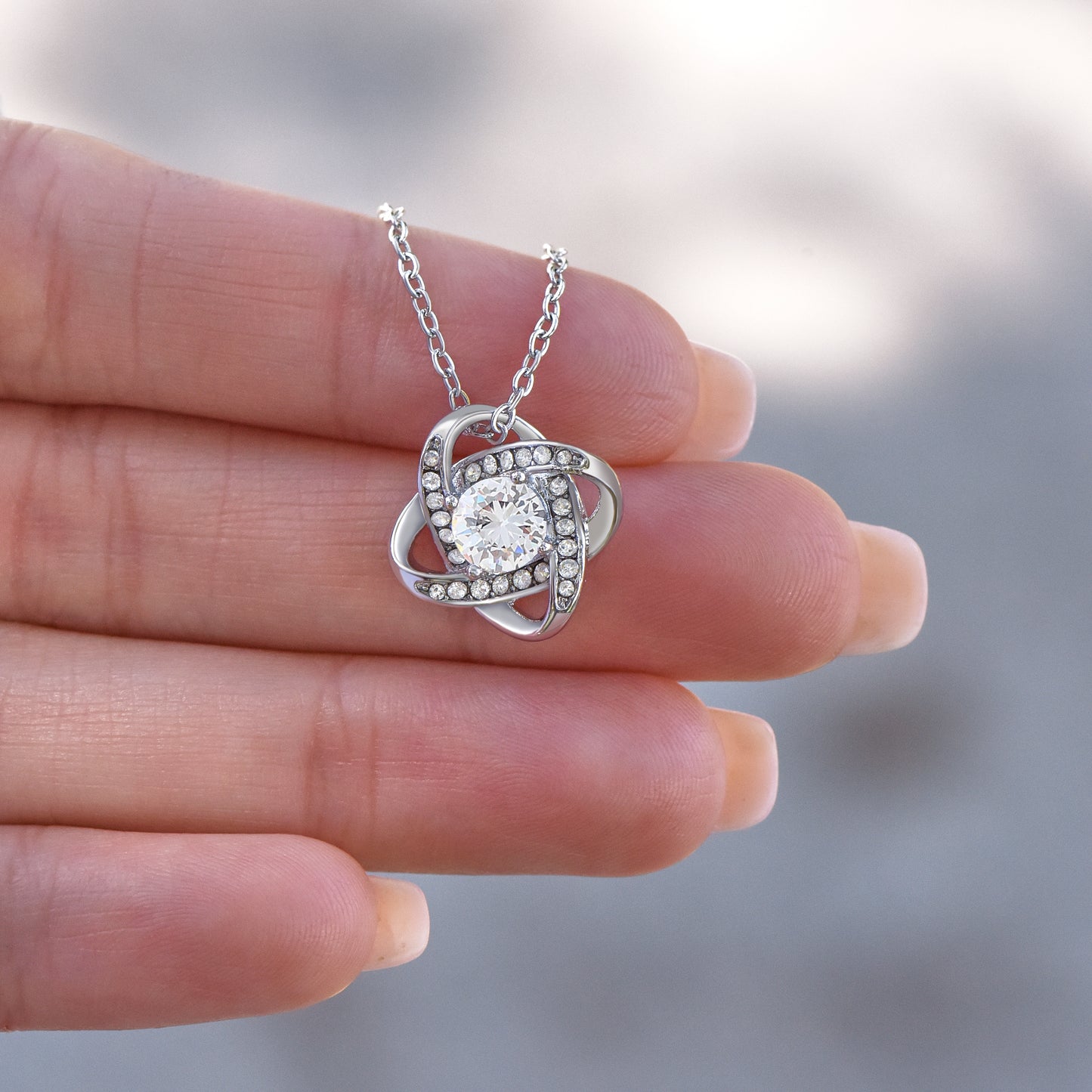 Wife-Holiday Love Knot Earring & Necklace Set (44)