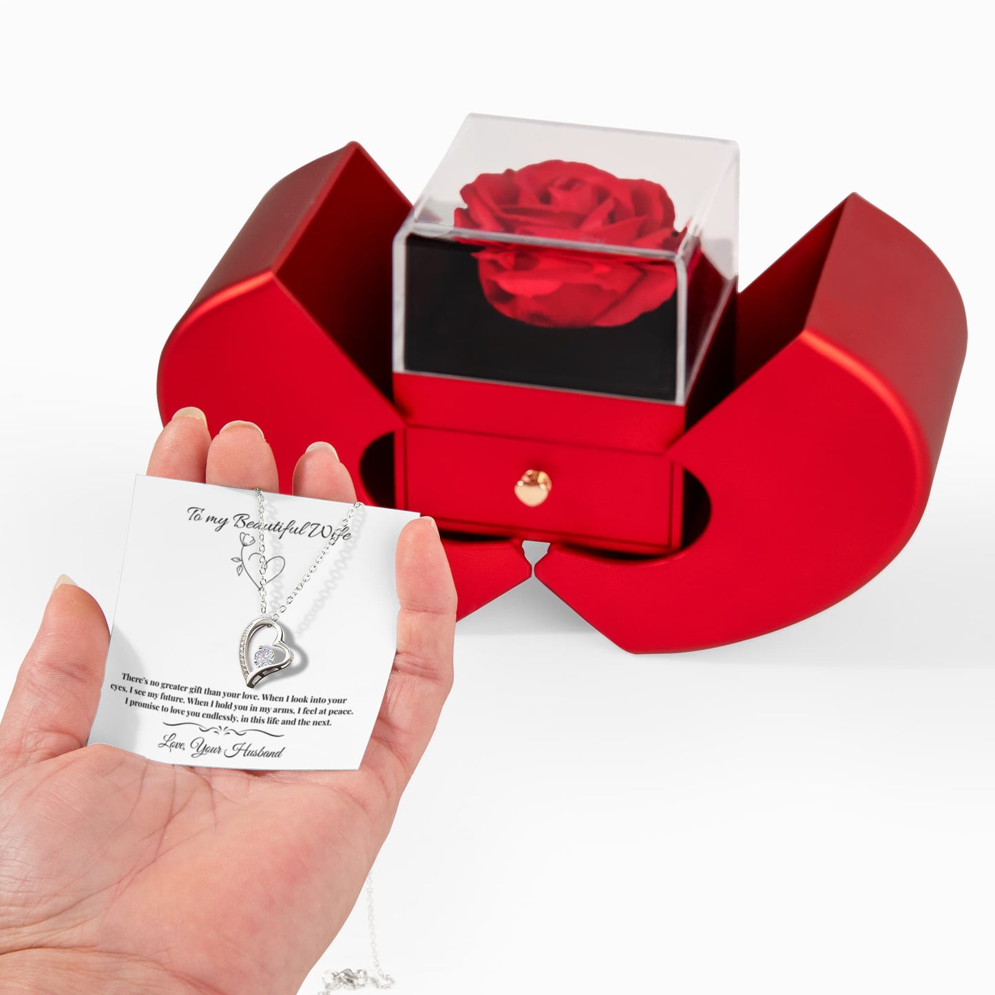 Forever Love + Red Rose Box-Wife gift