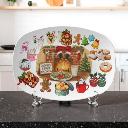 10”x14” Platter-Cookies for Santa Holiday