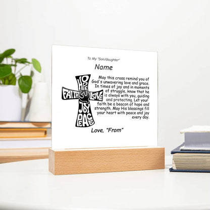 Acrylic Square Plaque-Personalized Religious quote