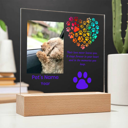 Acrylic Square Plaque- Pet Personalized Memorial