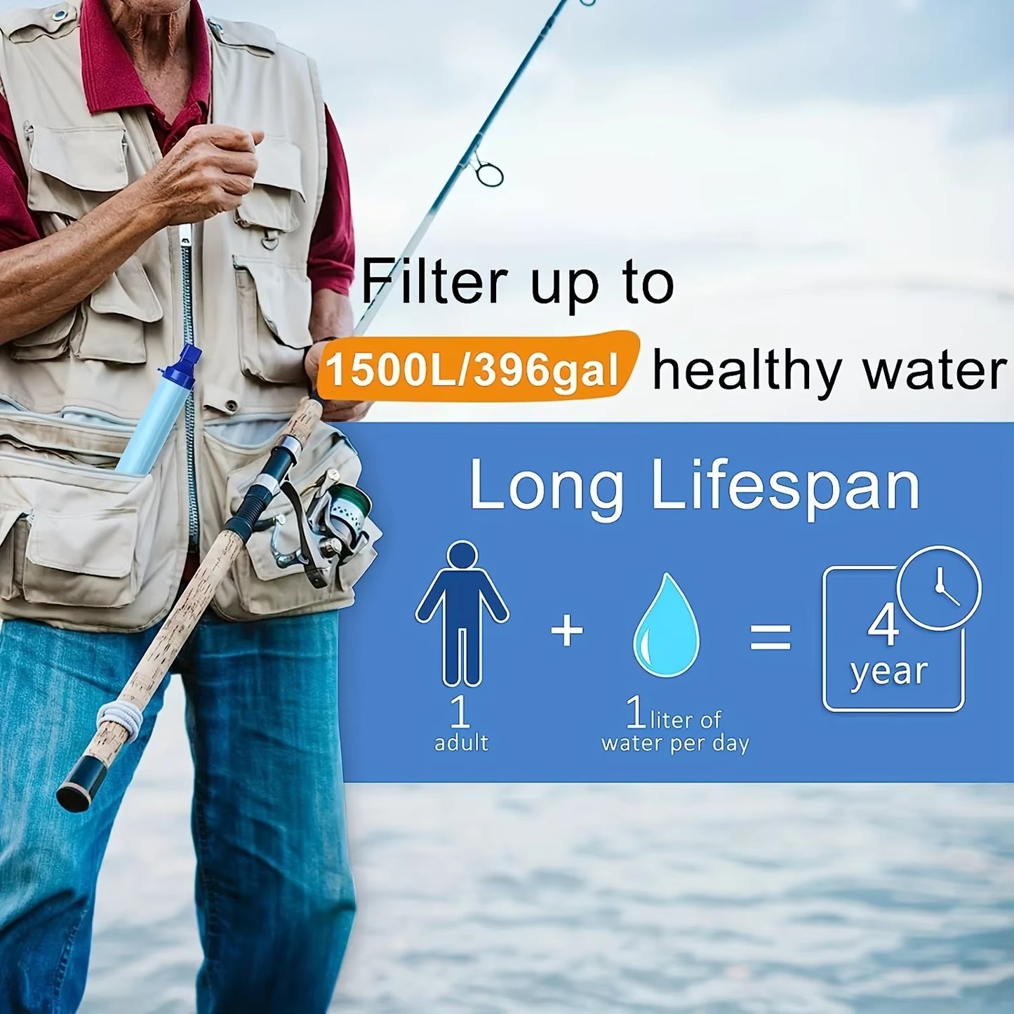 Portable Water Purifier Survival Straw