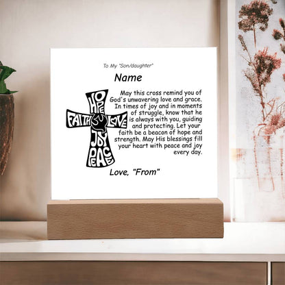 Acrylic Square Plaque-Personalized Religious quote