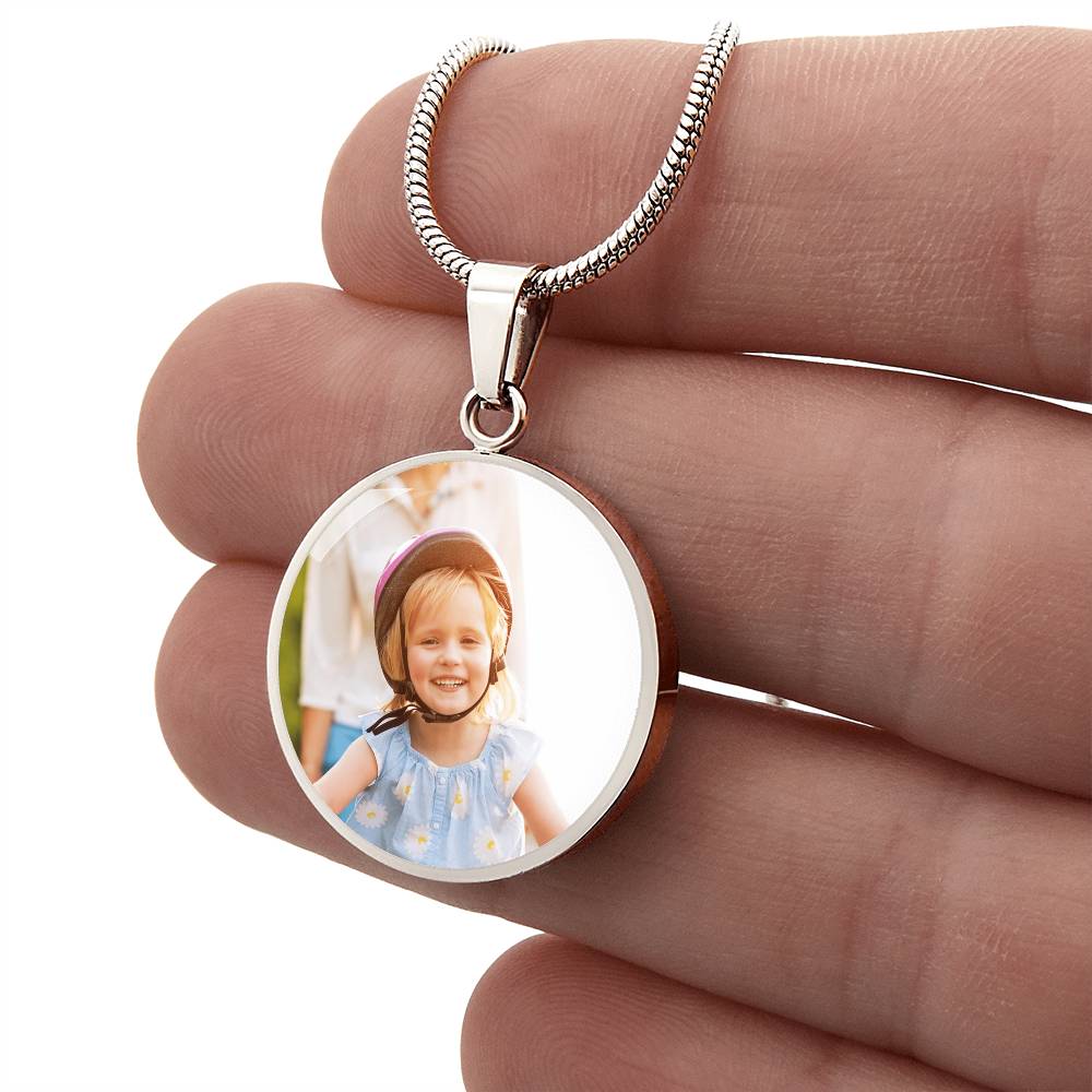 Custom Photo Circle Necklace – Always in My Heart