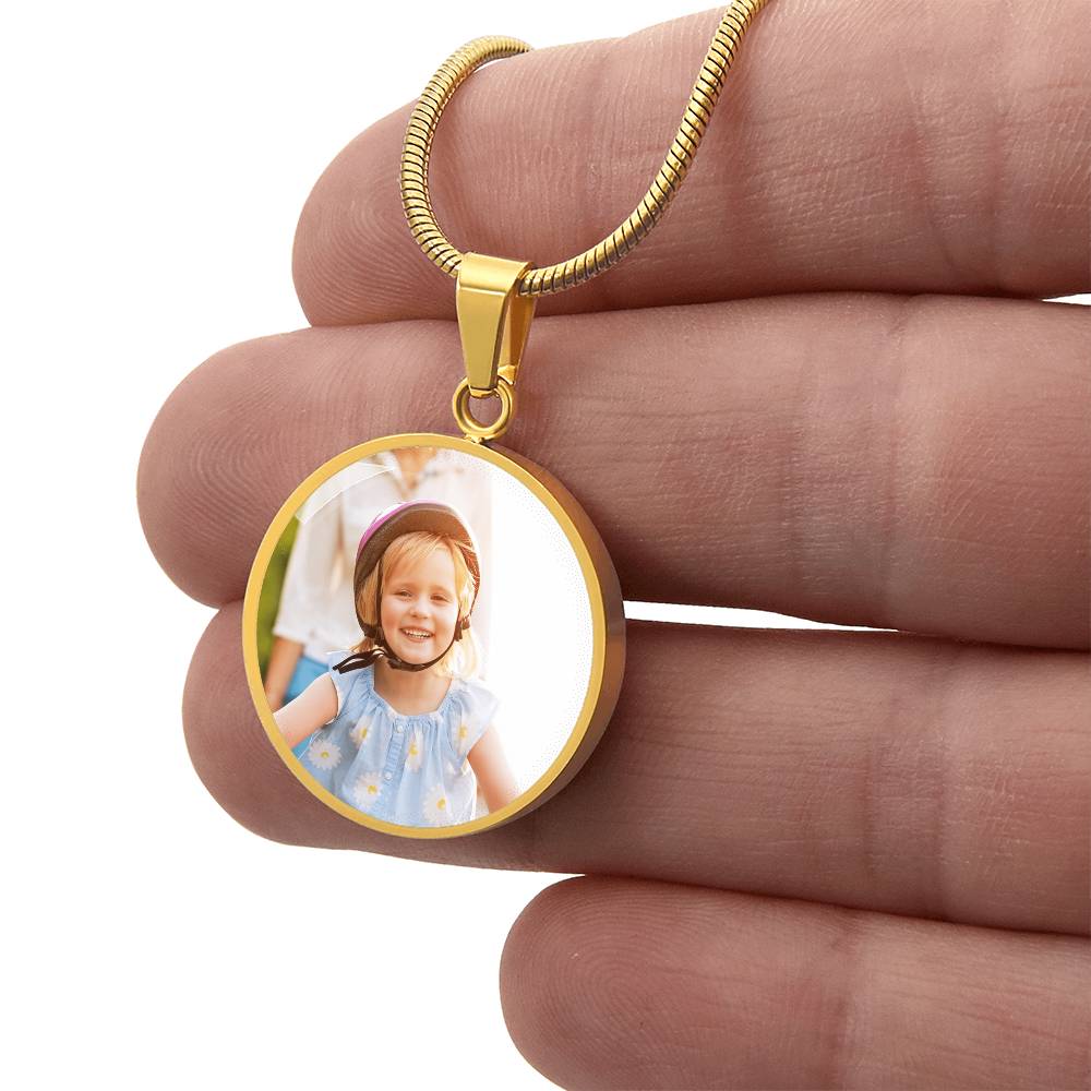 Custom Photo Circle Necklace – Always in My Heart