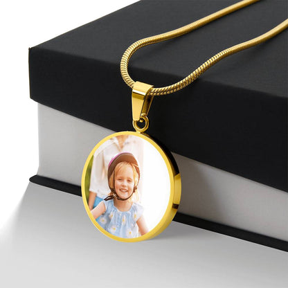 Custom Photo Circle Necklace – Always in My Heart