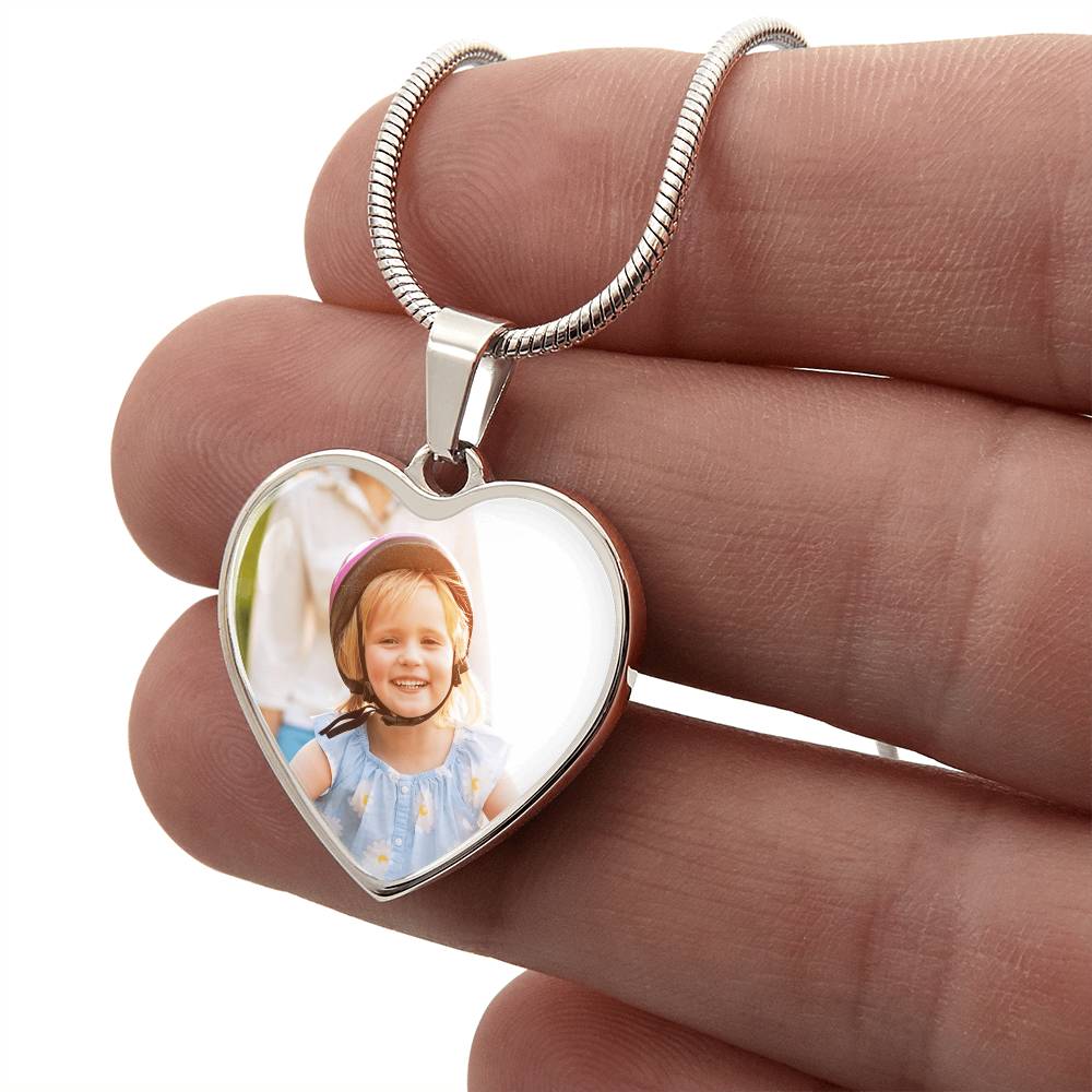 Custom Photo Heart Necklace – Always in My Heart