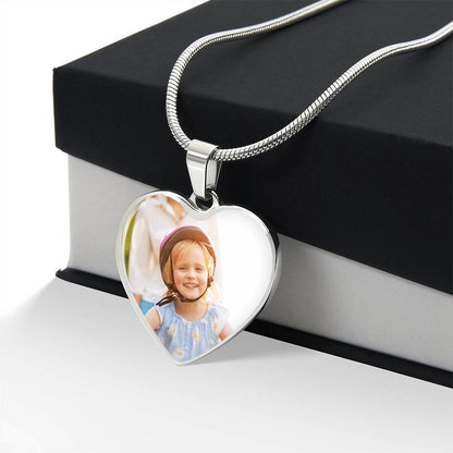 Custom Photo Heart Necklace – Always in My Heart